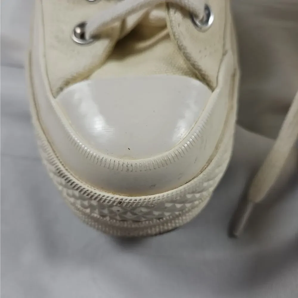 Unisex M4 W6 Chuck 70 High Milk White CDG Heart Sneakers by Converse